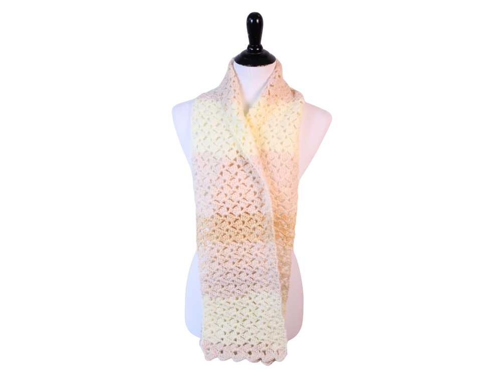 Layered Cream Crochet Scarf